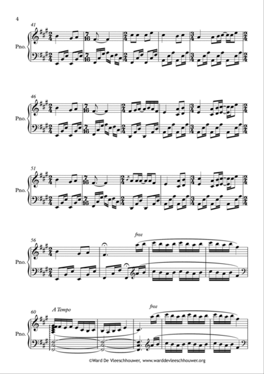 Ojos Azules Piano Solo scores gallery preview page 3
