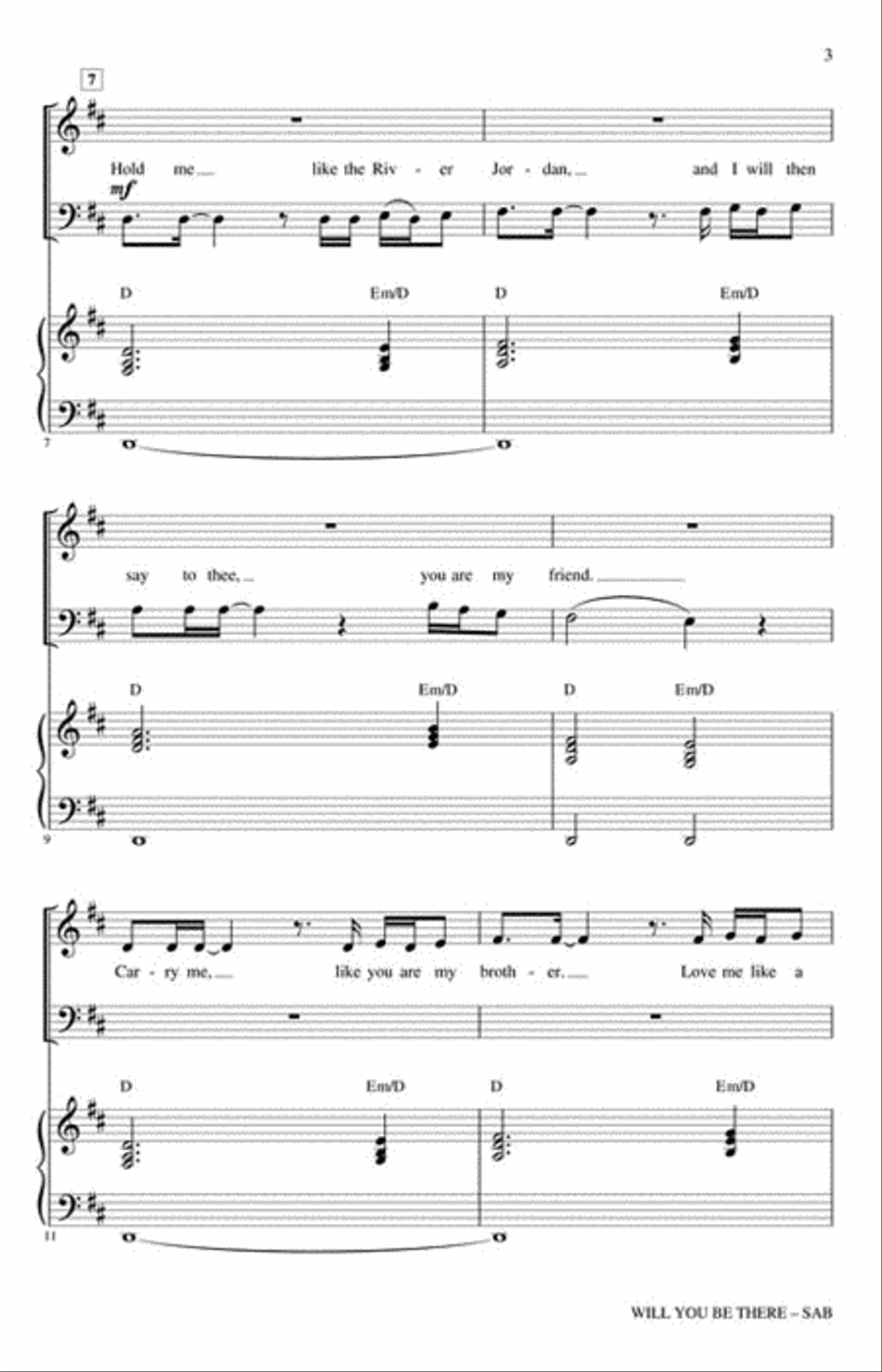 Will You Be There 3-Part scores gallery preview page 3