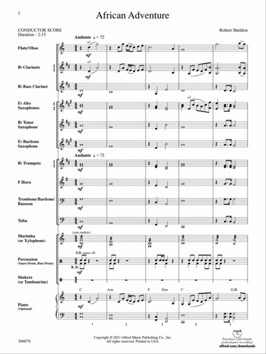 African Adventure African Adventure Concert Band scores gallery preview page 2