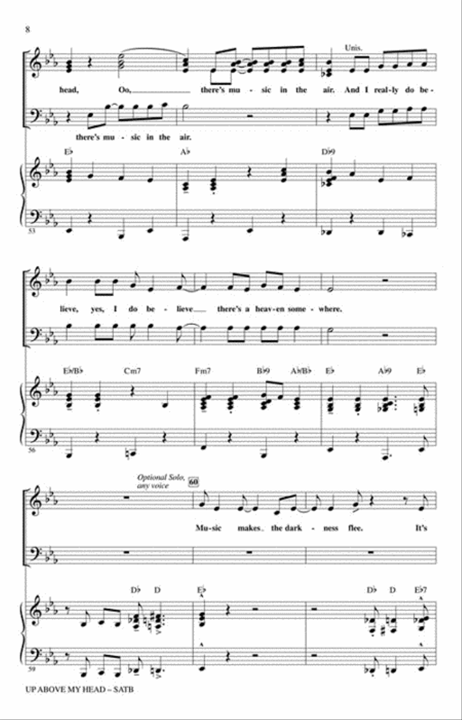 Up Above My Head (There's Music in the Air) 4-Part scores gallery preview page 3