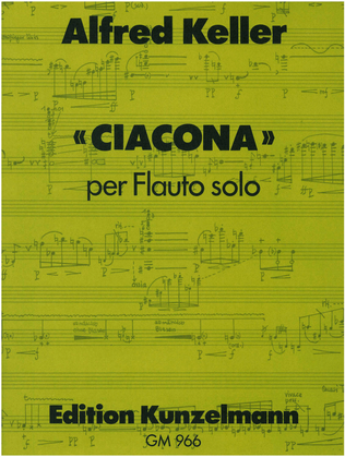 Book cover for Giacona for flute solo