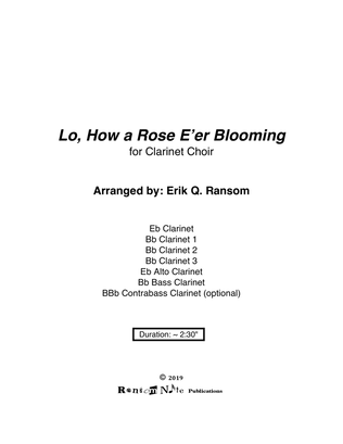 Lo, How a Rose E'er Blooming for Clarinet Choir