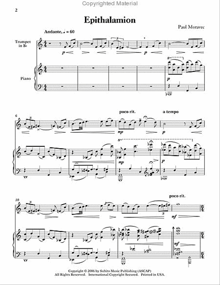 Epithalamion Epithalamion Trumpet Solo scores gallery preview page 2