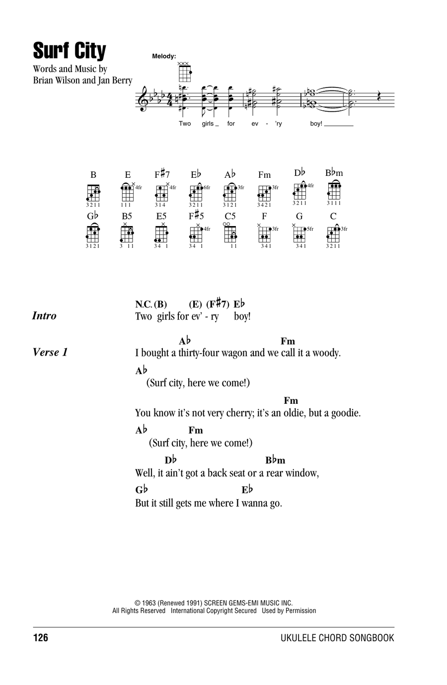 Surf City Ukulele scores gallery preview page 1