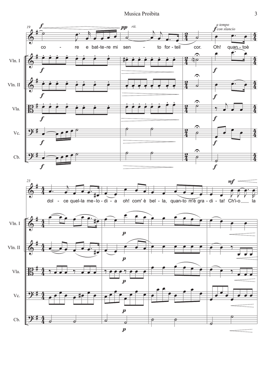 Musica Proibita - Full Score Chamber Orchestra scores gallery preview page 3