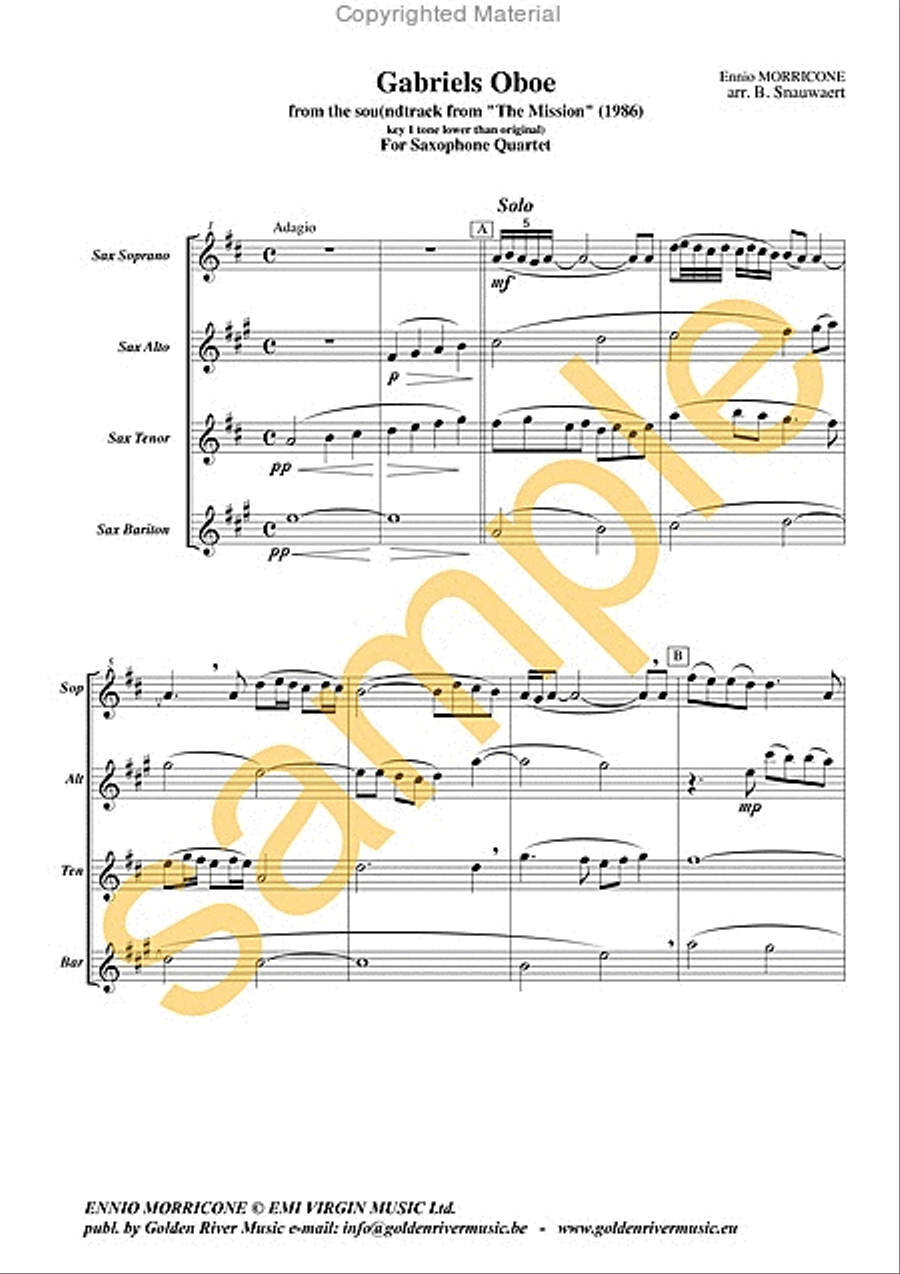 Brothers & Gabriels oboe for saxophone quartet Saxophone scores gallery preview page 3