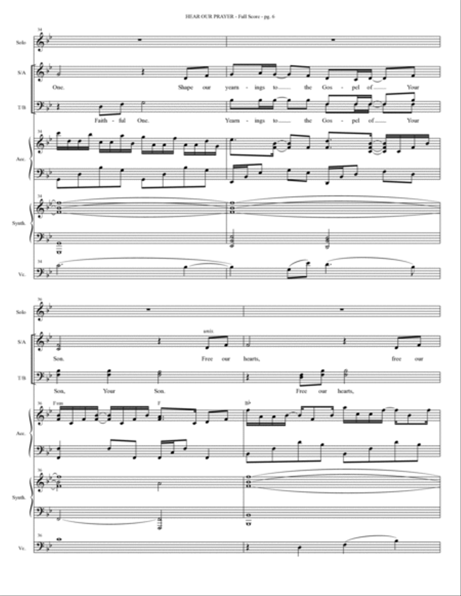 Hear Our Prayer (arr. Heather Sorenson) - Full Score Choir scores gallery preview page 6