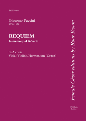 Book cover for Puccini: Requiem (SSA choir, Viola or Violin, Harmonium or Organ)