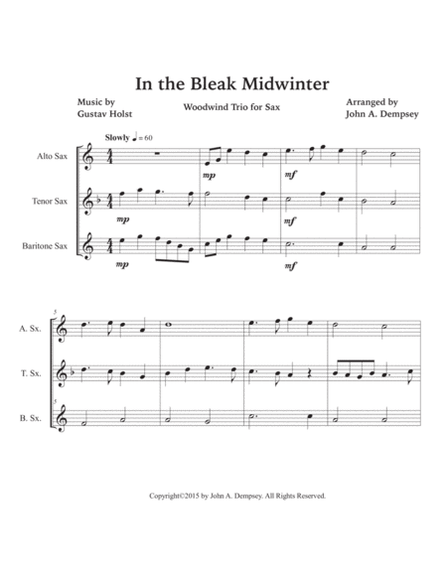 In the Bleak Midwinter (Sax Trio: ATB) image number null