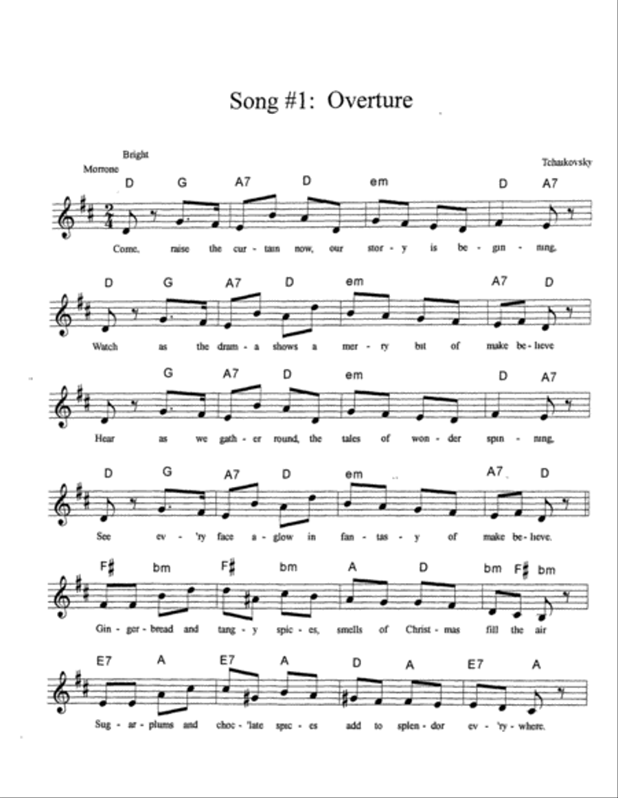 The Nutcracker Prince - Overture Vocals Voice scores gallery preview page 1