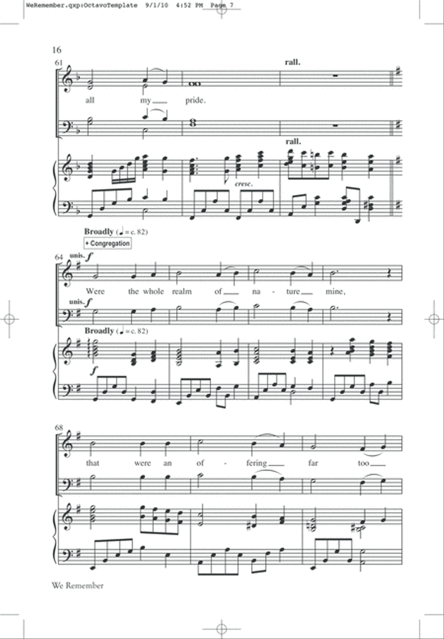 We Remember Calvary (SATB) 4-Part scores gallery preview page 18
