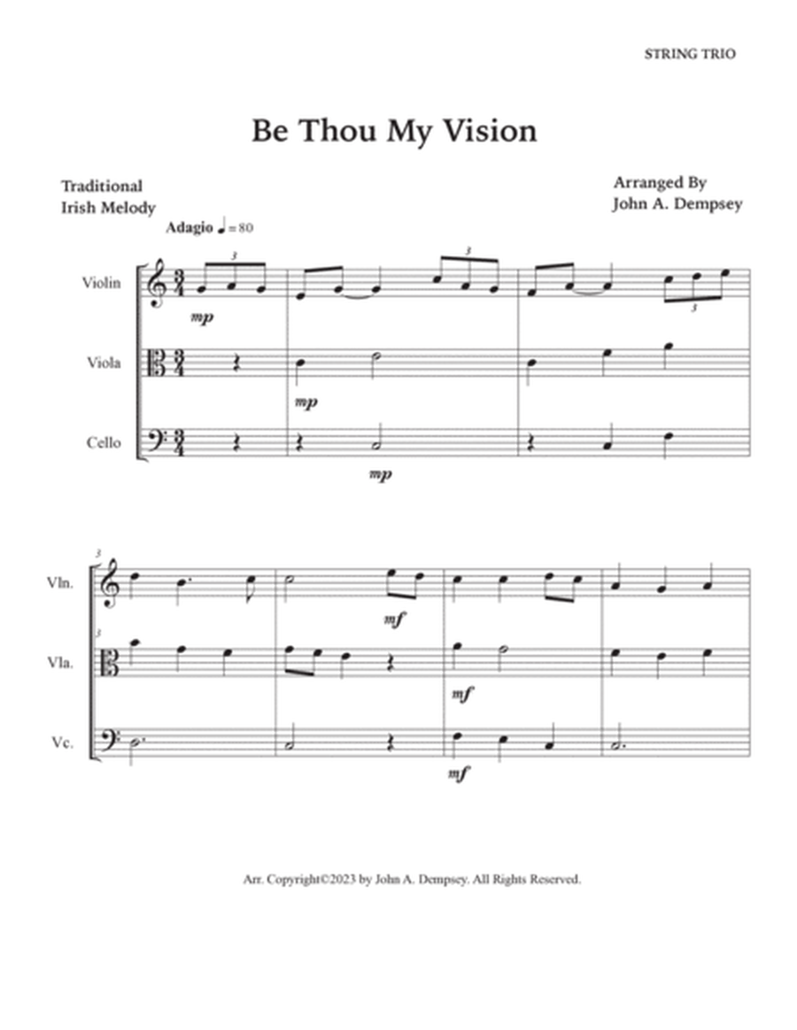 Be Thou My Vision (String Trio): Violin, Viola and Cello image number null