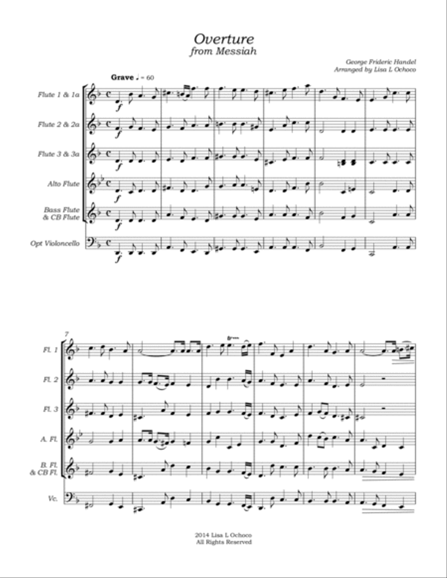 Overture from Messiah for Flute Choir Flute Choir scores gallery preview page 5