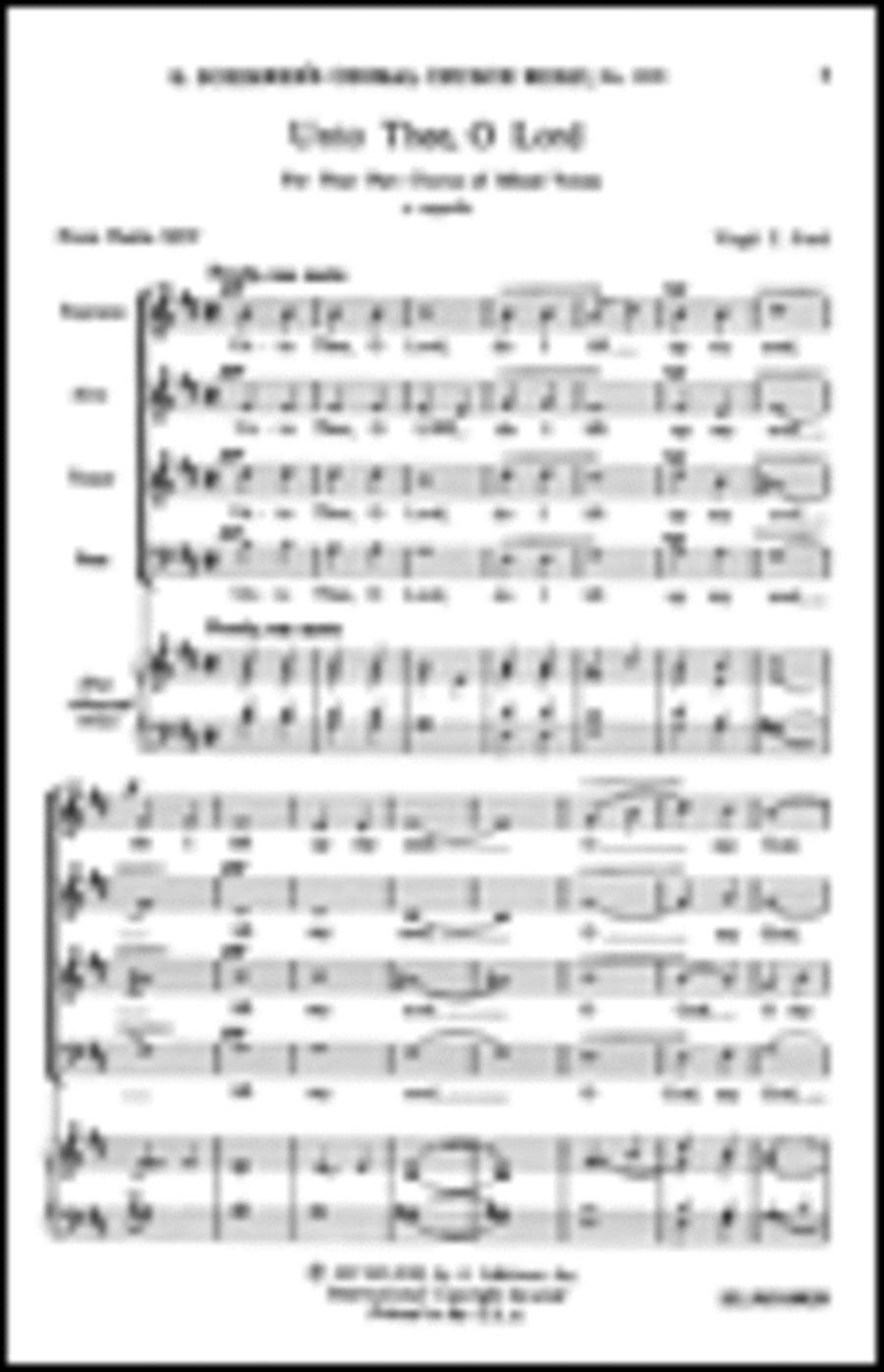 Unto Thee O Lord From Psalm 24 A Cappella 4-Part scores gallery preview page 1
