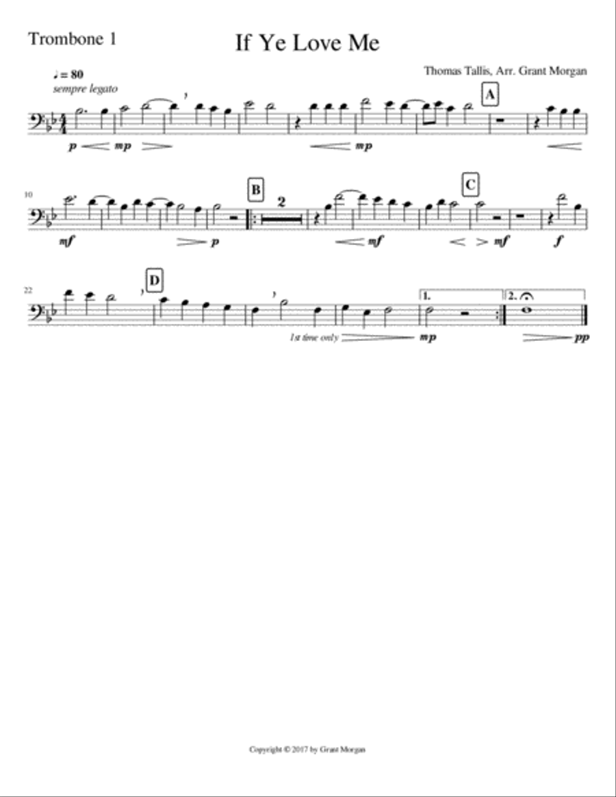 If Ye Love Me - Trombone Quartet Trombone Quartet scores gallery preview page 3
