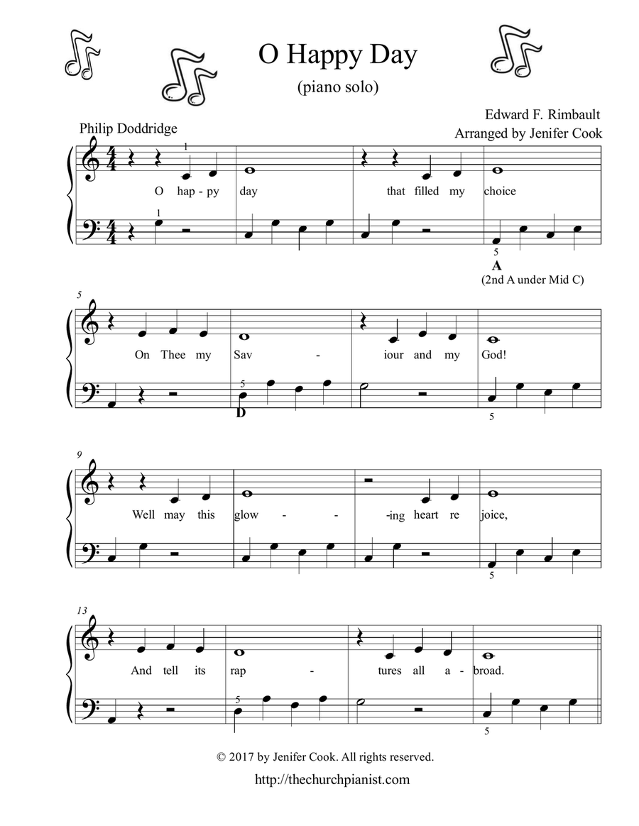 O Happy Day O Happy Day Easy Piano scores gallery preview page 1