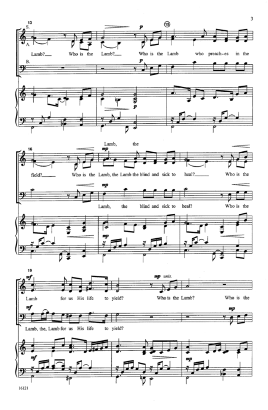 Who Is the Lamb? 3-Part scores gallery preview page 3