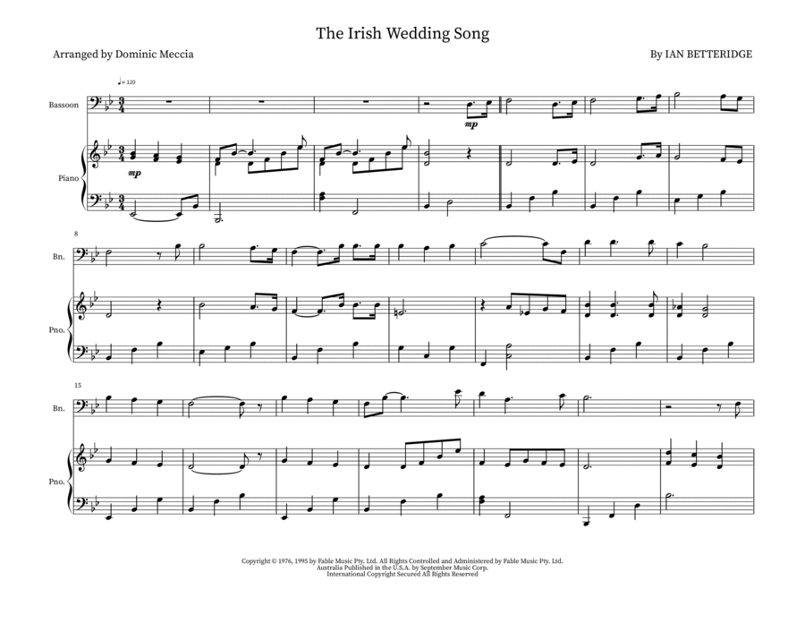 The Irish Wedding Song The Irish Wedding Song Woodwind Duet scores gallery preview page 1