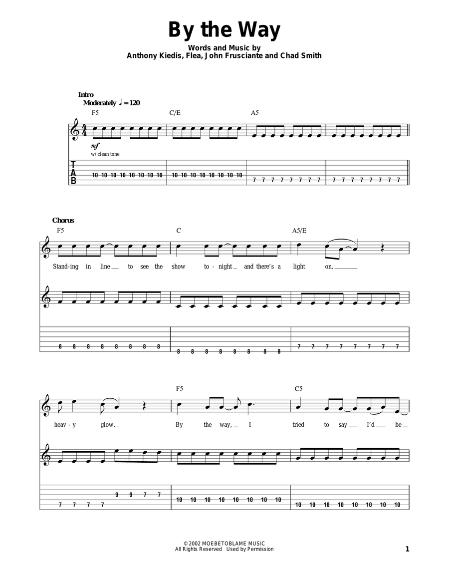 By The Way Acoustic Guitar scores gallery preview page 1