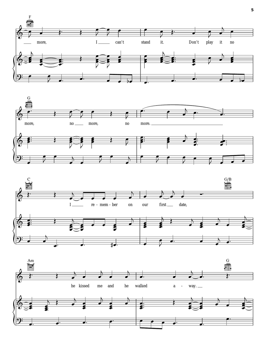 Don't Play That Song (You Lied) Acoustic Guitar scores gallery preview page 5