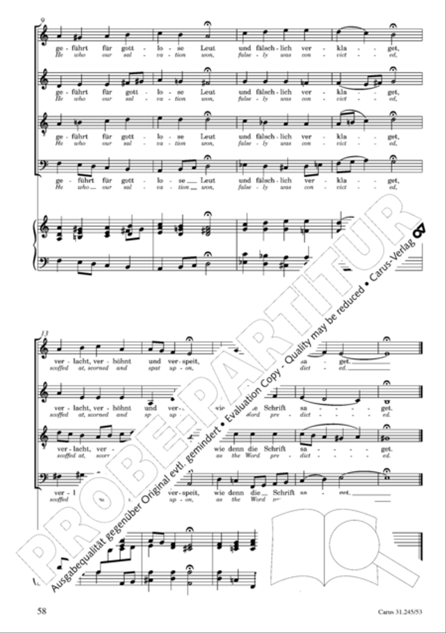 St. John Passion (Johannes-Passion) 4-Part scores gallery preview page 59