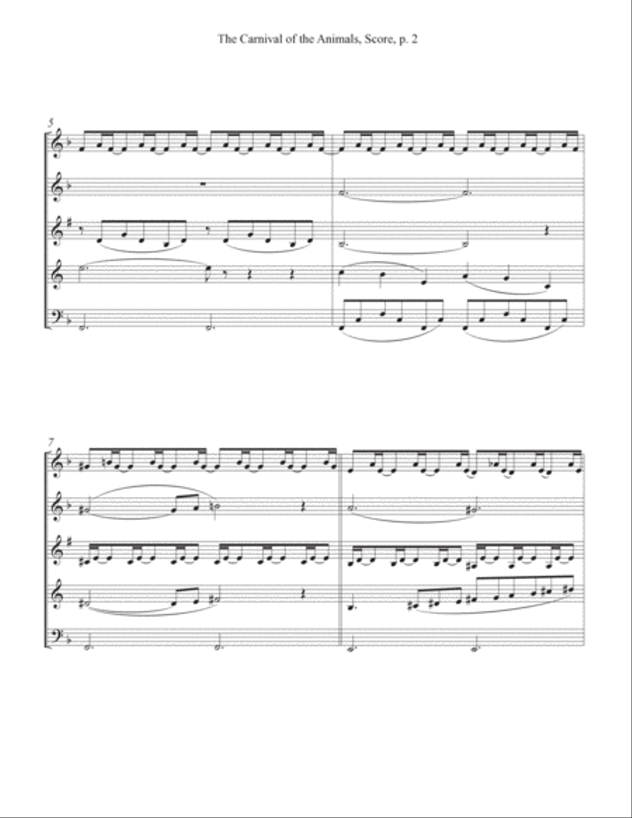 Le Cygne (The Swan) Woodwind Quintet scores gallery preview page 3