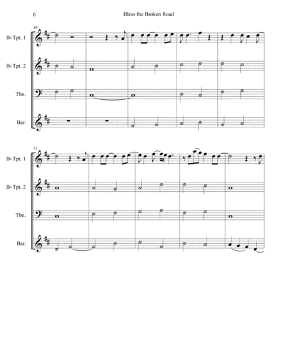 Bless The Broken Road Brass Ensemble scores gallery preview page 6