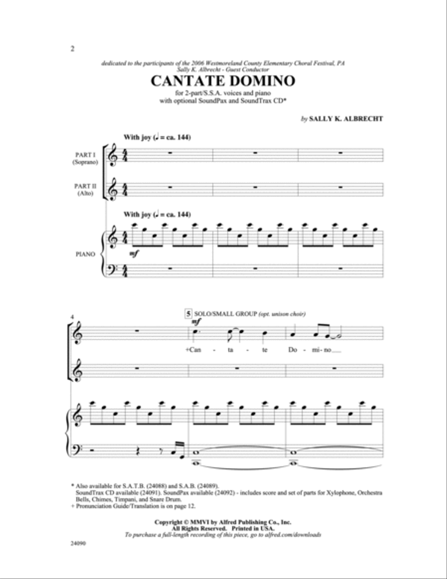 Cantate Domino Cantate Domino SSA scores gallery preview page 2