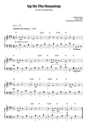 Book cover for Up On The Housetop (easy-intermediate piano – E major)