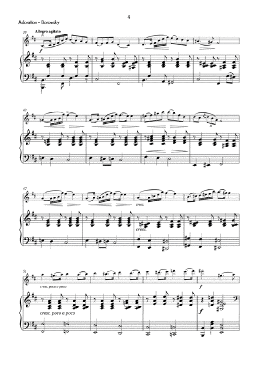 Borowski - Adoration in D Major - Intermediate Violin Solo scores gallery preview page 5