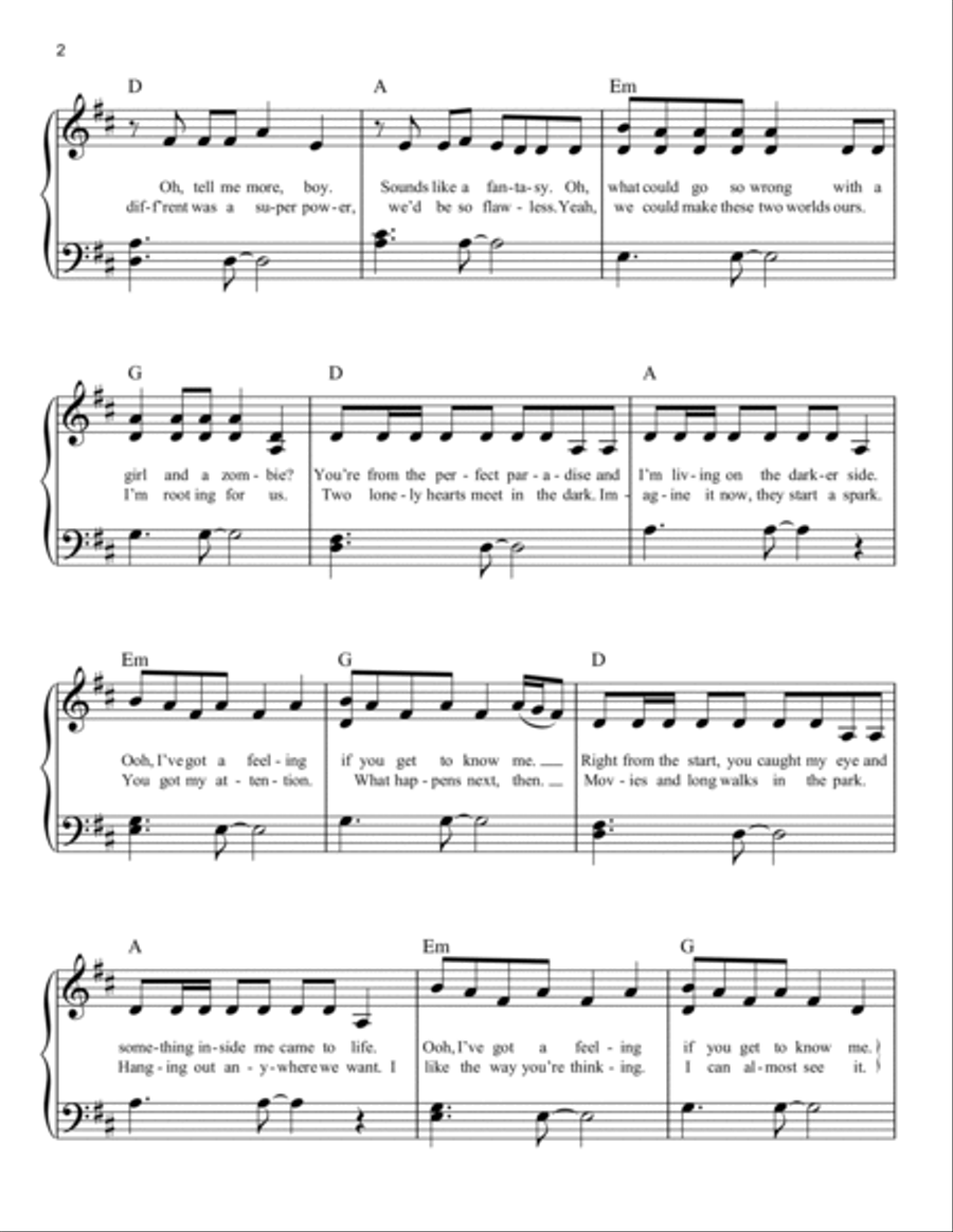 Someday (from Disney's Zombies) Easy Piano scores gallery preview page 2