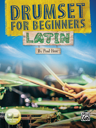 Book cover for Drumset for Beginners -- Latin