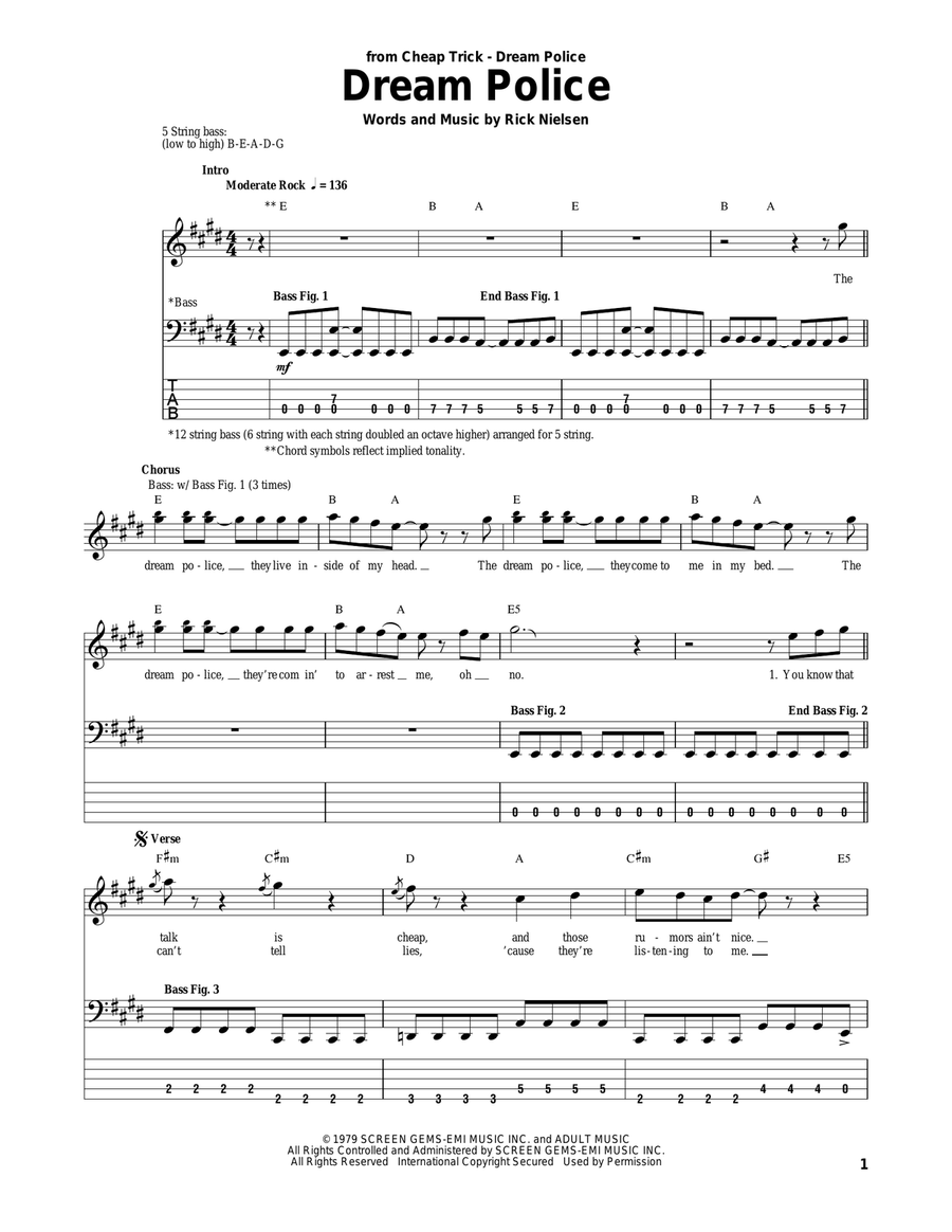 Dream Police Acoustic Guitar scores gallery preview page 1