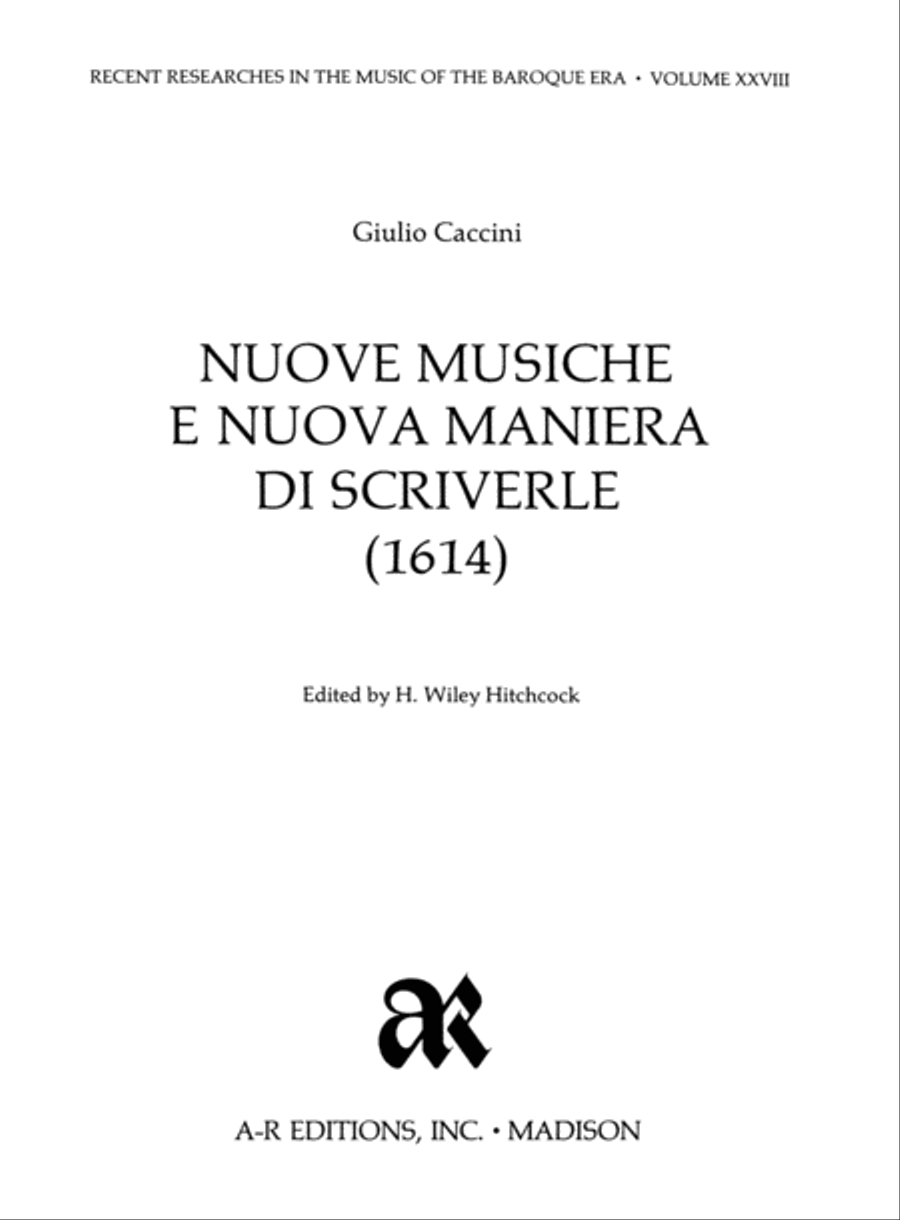 Nuove musiche e nuova maniera di scriverle (1614) Voice scores gallery preview page 2