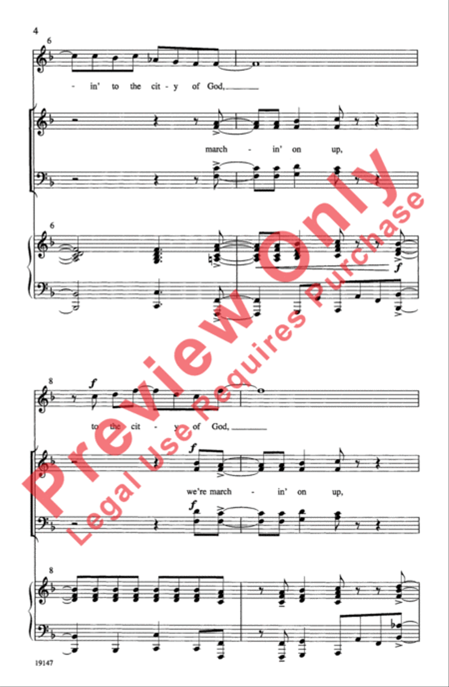 Marchin' on Up 4-Part scores gallery preview page 4