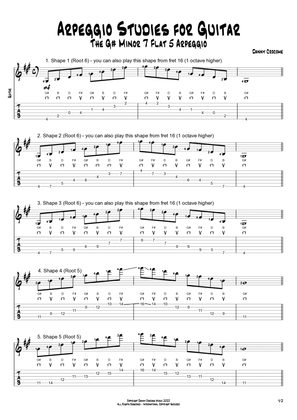 Arpeggio Studies for Guitar - The G# Minor 7 Flat 5 Arpeggio