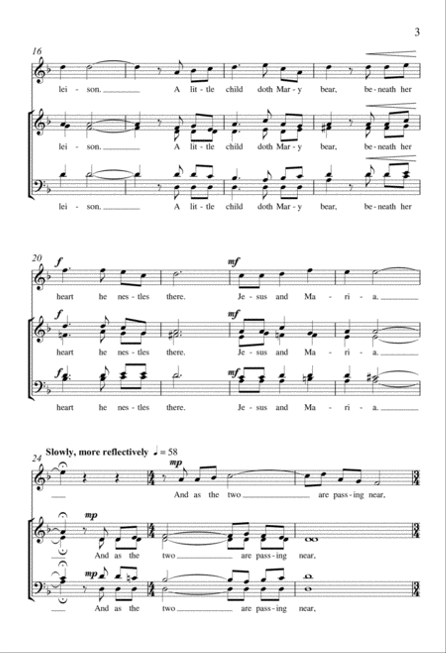 Maria walks amid the thorns 4-Part scores gallery preview page 2