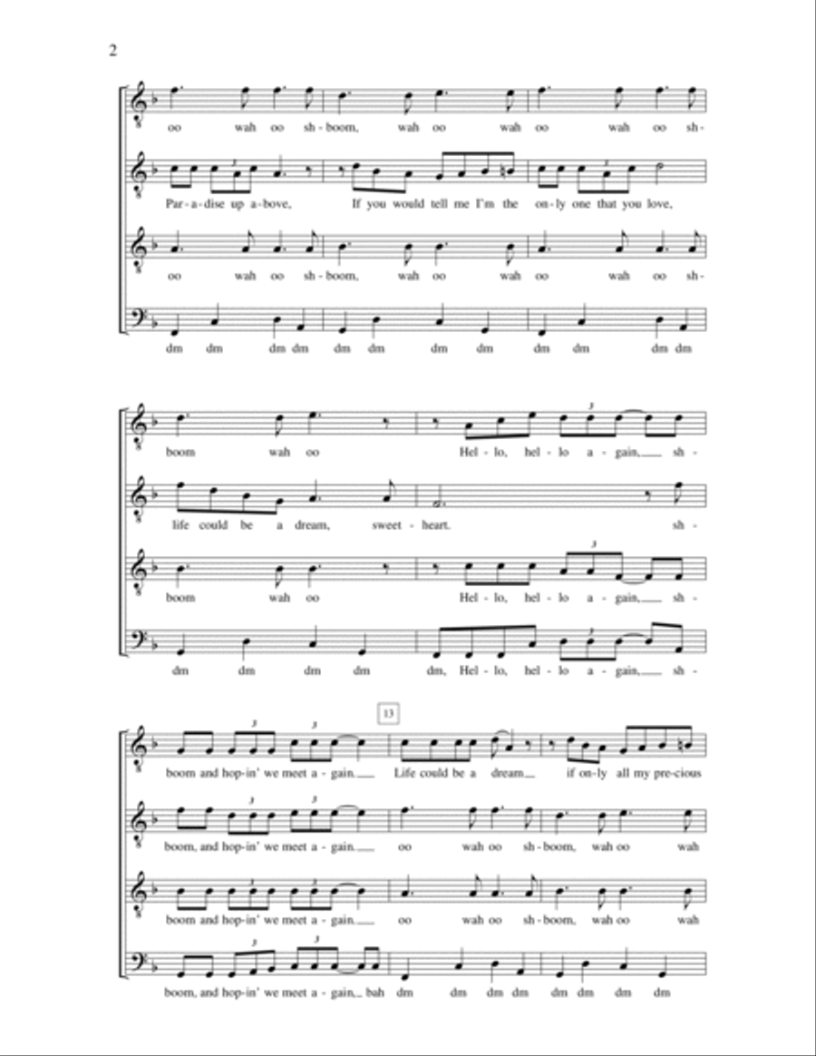 Sh-boom (life Could Be A Dream) TTBB scores gallery preview page 2