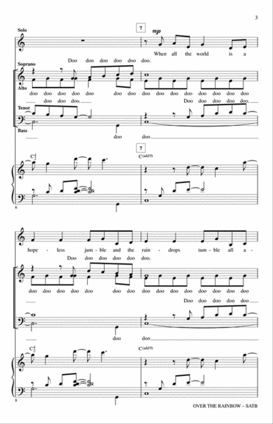 Over the Rainbow 4-Part scores gallery preview page 3