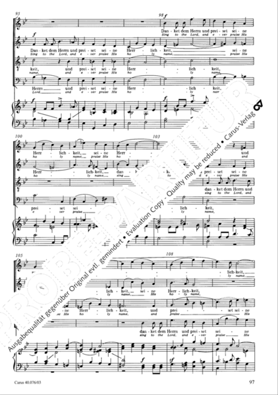 Hymn of Praise, MWV A 18 SSAATB scores gallery preview page 98