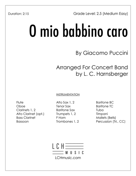O mio babbino caro for Band (Grade 2.5) image number null