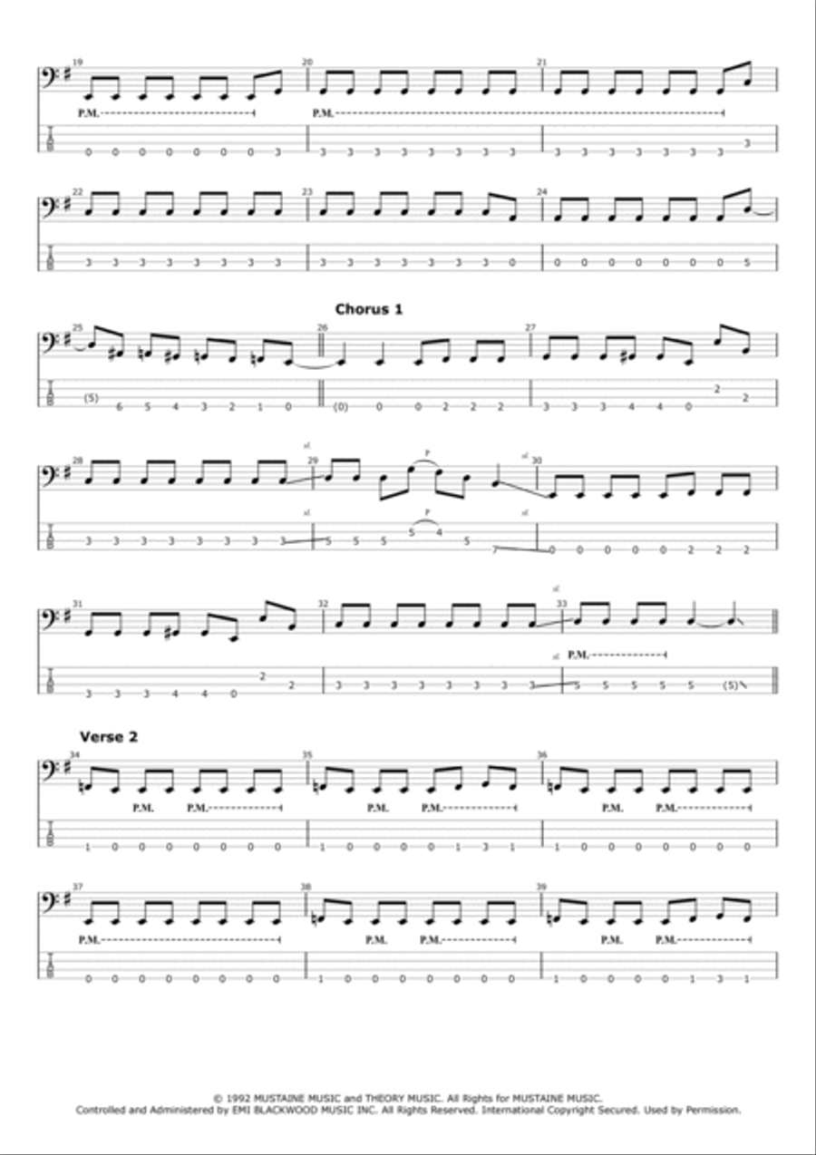 Symphony Of Destruction Bass Guitar scores gallery preview page 2
