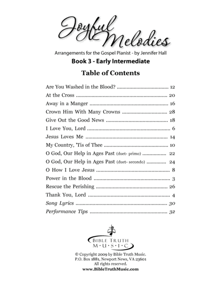 Joyful Melodies Piano Book #3