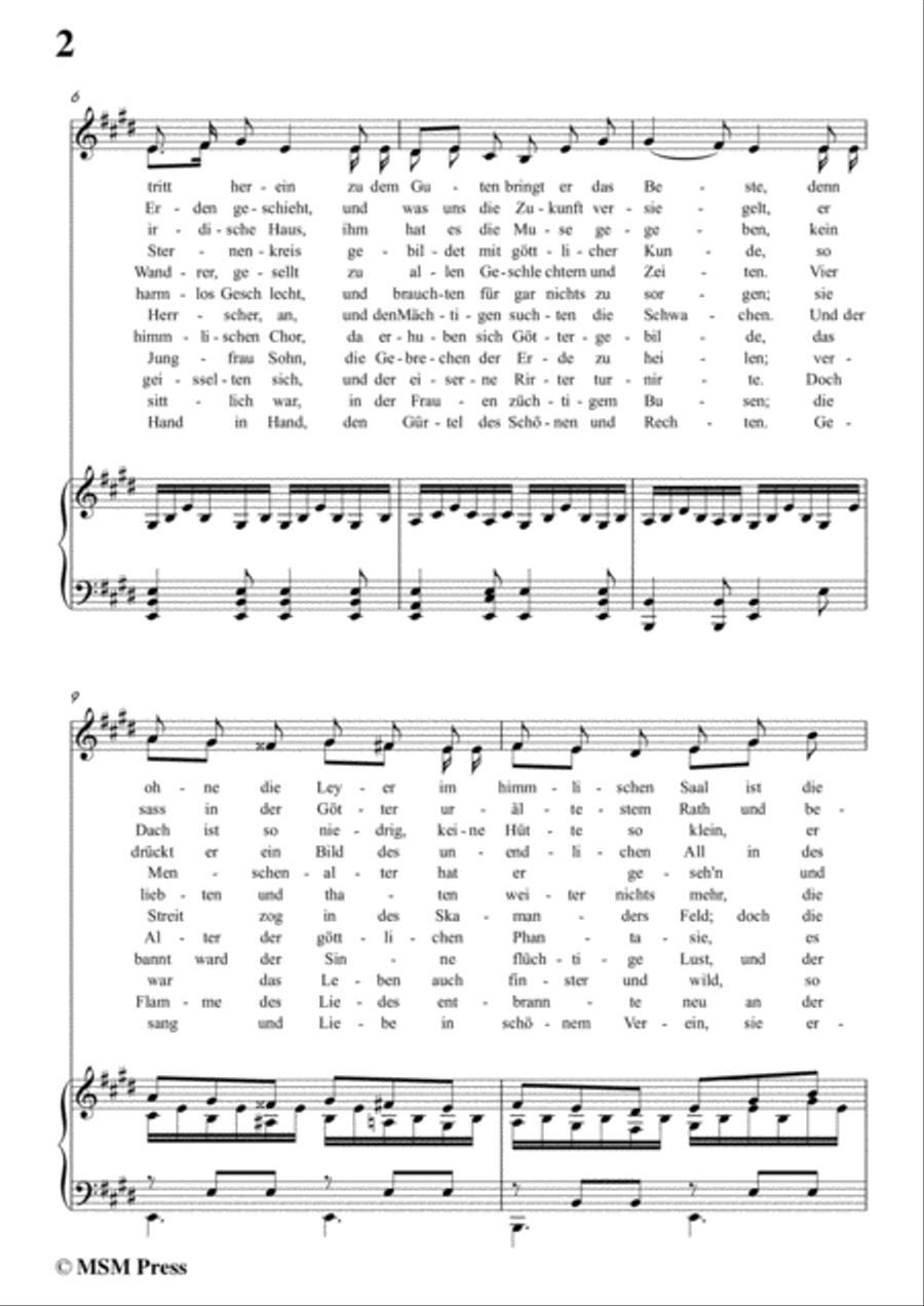 Schubert-Die Vier Weltalter,Op.111 No.3,in E Major,for Voice&Piano Voice scores gallery preview page 4