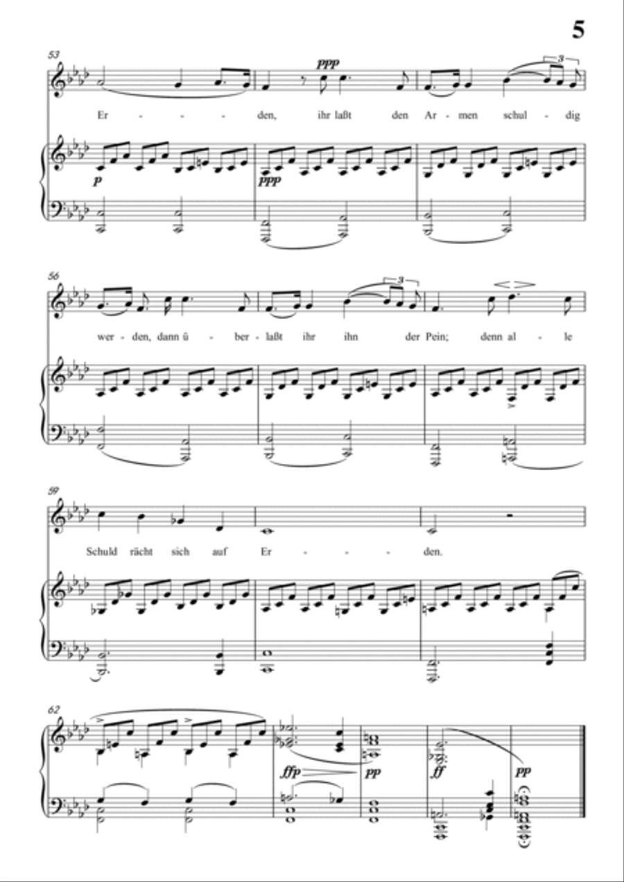 Schubert-Gesänge des Harfners,Op.12 No.2 in f minor,for Vocal and Piano Voice scores gallery preview page 6