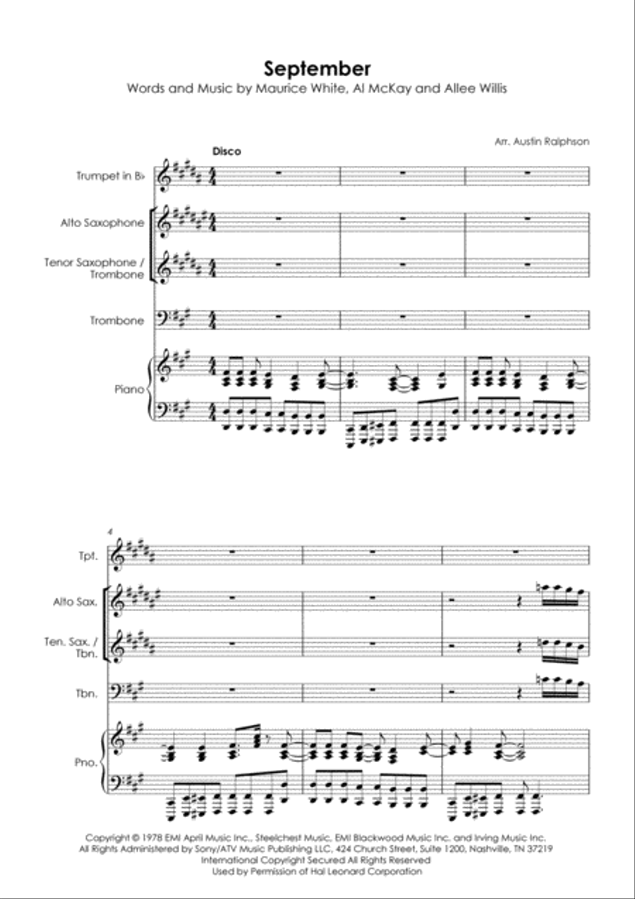 September September Tenor Saxophone scores gallery preview page 3