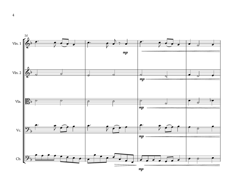 Romanian National Anthem (Deșteaptă-te, române!) for String Orchestra Brass Quintet scores gallery preview page 4