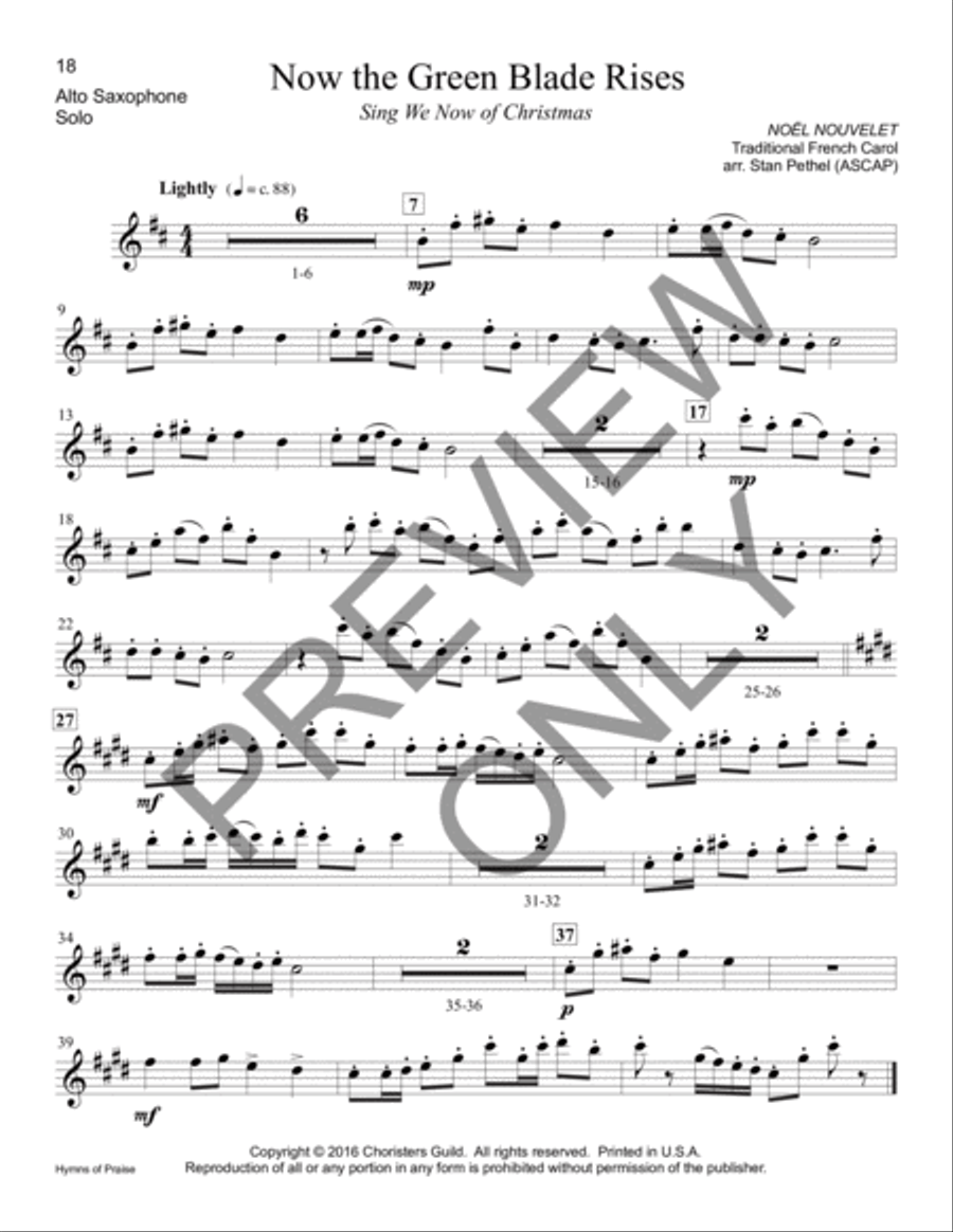 Hymns of Praise - Eb Alto Saxophone(s) Alto Saxophone scores gallery preview page 2
