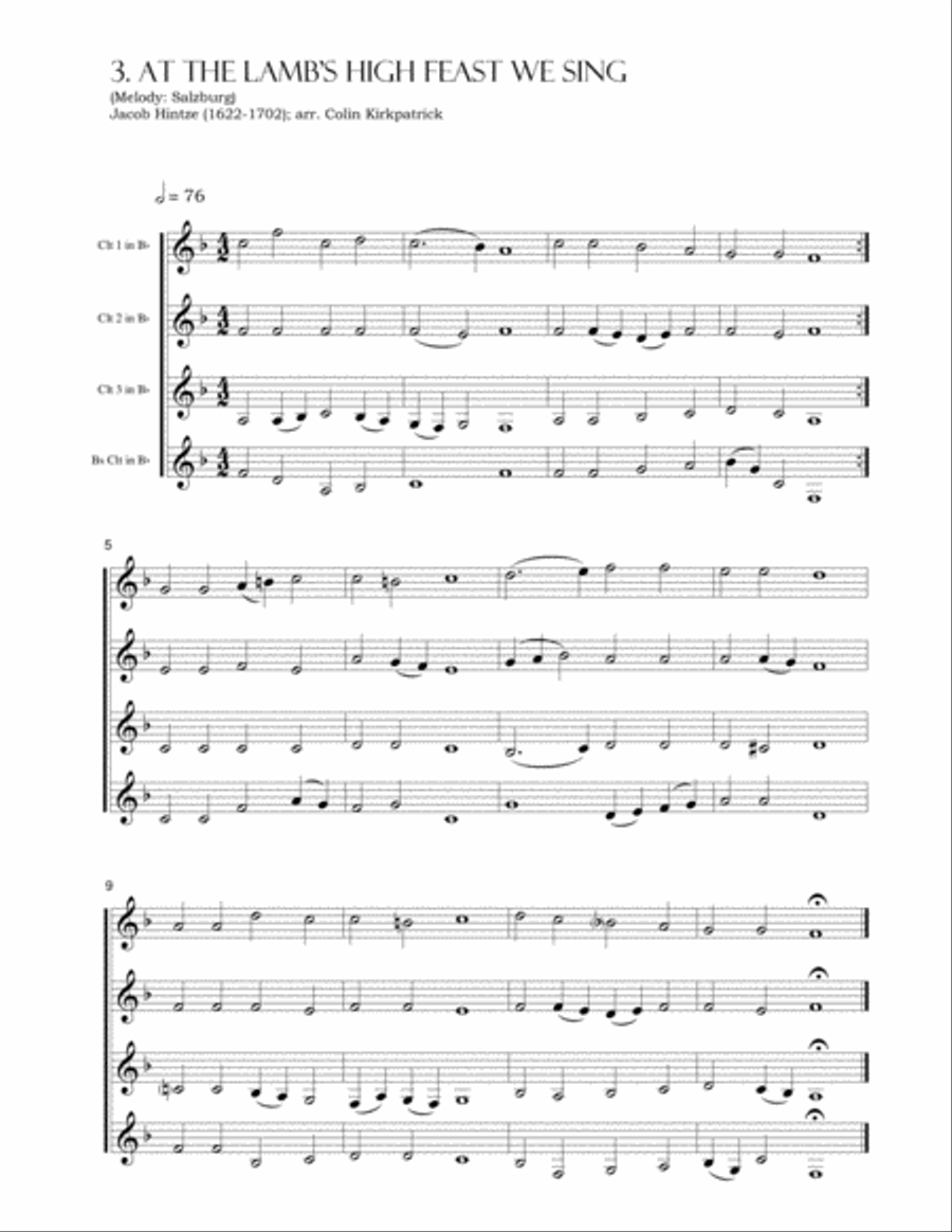 Your Favourite Easter Hymns for Clarinet Choir Woodwind Quartet scores gallery preview page 6