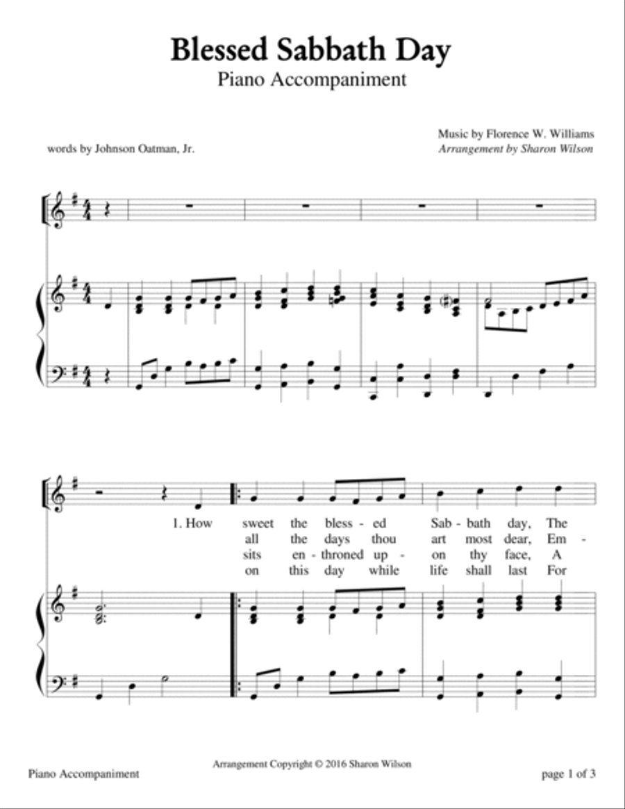 Blessed Sabbath Day (Sabbath Celebration) High Voice scores gallery preview page 2